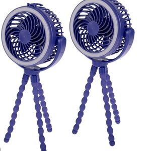 Living Glow 5” Rechargeable Flexible Tripod Fan 2 pack - New in Box